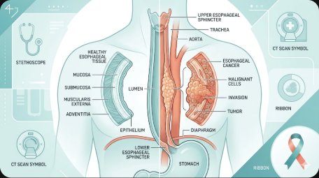 2026 식도암(Esophageal Cancer) 완벽 가이드 — 초기 증상·원인·위험인자(흡연·음주·역류성 식도염)·진단 검사(위내시경·CT·PET-CT)·병기별 치료법(수술·항암·방사선·면역항암제)·생존율·식단 관리·예방법까지 총정리