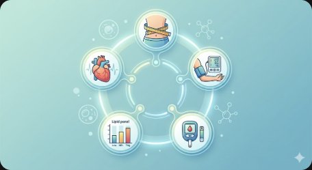 2026 대사증후군 검진 완벽 가이드 — 진단 기준 5가지(허리둘레·혈압·혈당·중성지방·HDL)·국가건강검진 활용법·위험도 자가 체크·치료 전략·생활습관 개선까지 총정리